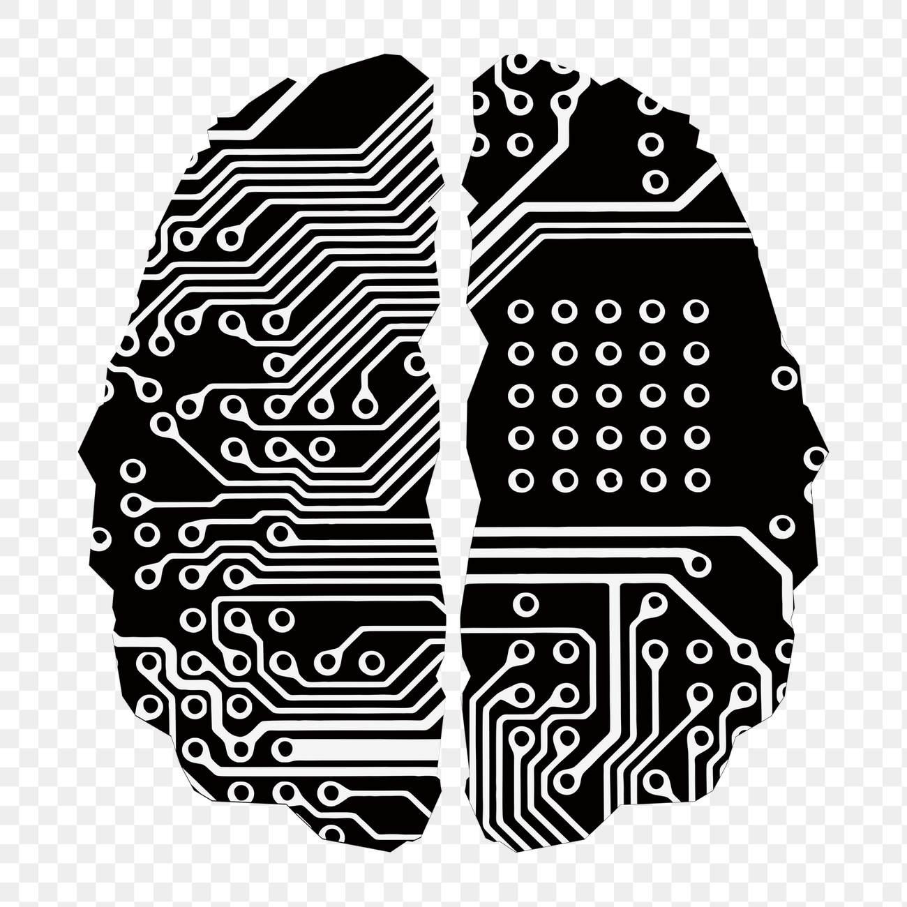 AI brain png clipart illustration